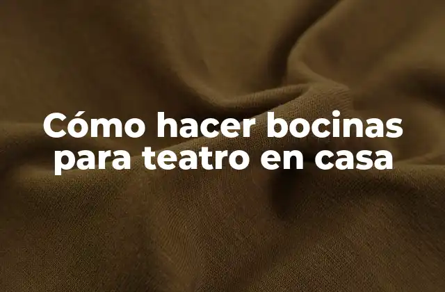 Cómo Hacer Bocinas para Teatro en Casa