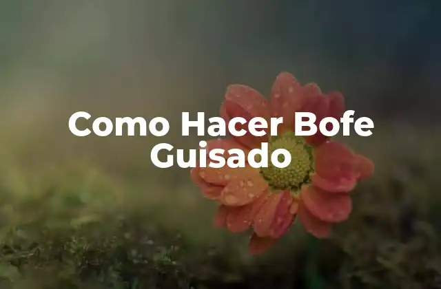 Como Hacer Bofe Guisado