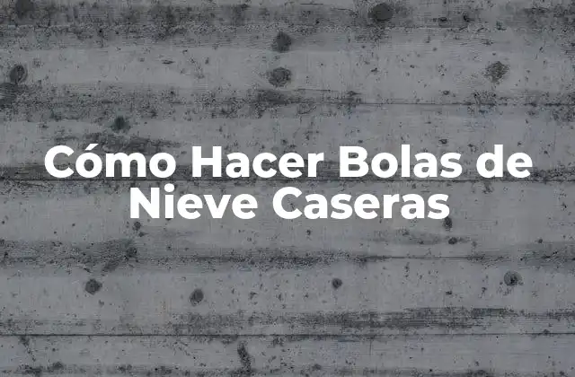 ¿Qué son las Bolas de Nieve Caseras y para Qué Sirven?