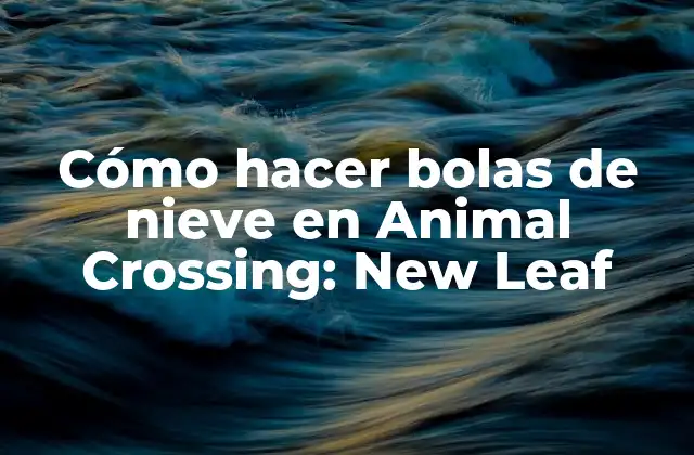 Cómo Hacer Bolas de Nieve en Animal Crossing: New Leaf