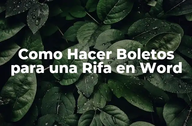 Como Hacer Boletos para una Rifa en Word