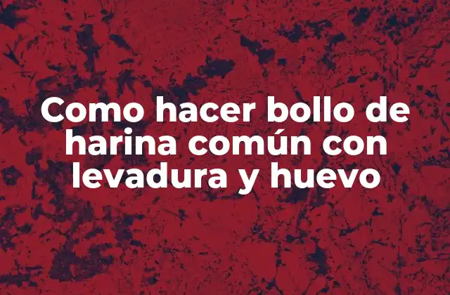 Como Hacer Bollo de Harina Común con Levadura y Huevo