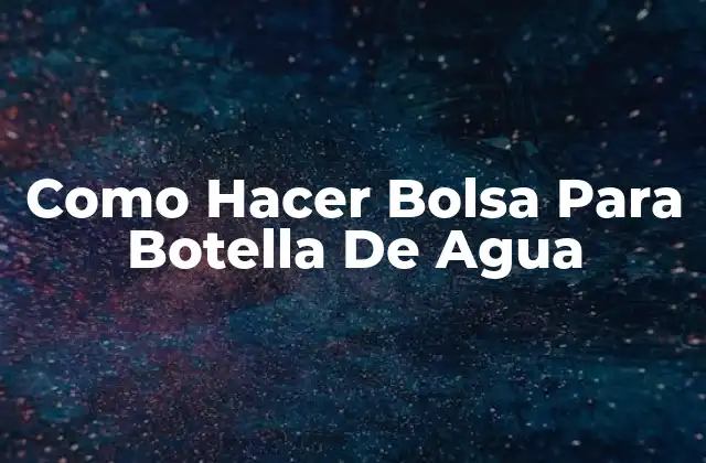 Como Hacer Bolsa para Botella de Agua