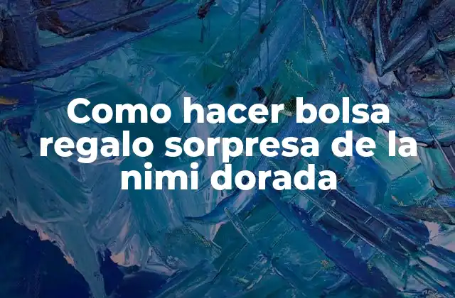 Como Hacer Bolsa Regalo Sorpresa de la Nimi Dorada