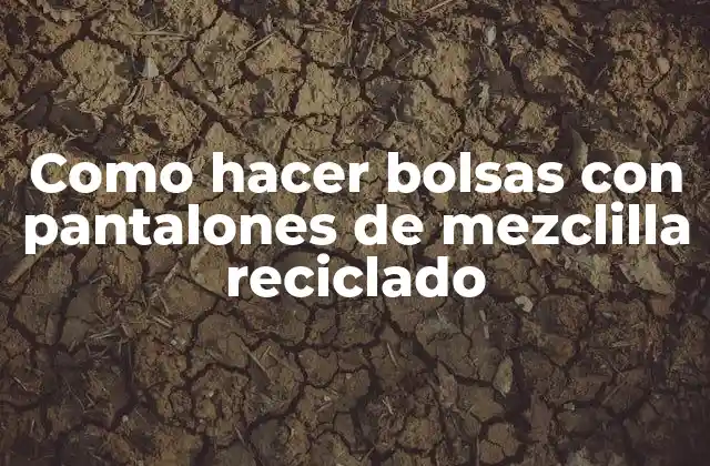 Como Hacer Bolsas con Pantalones de Mezclilla Reciclado
