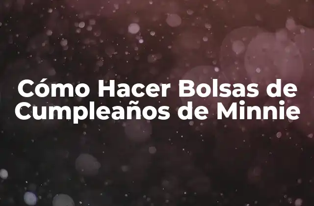 Cómo Hacer Bolsas de Cumpleaños de Minnie