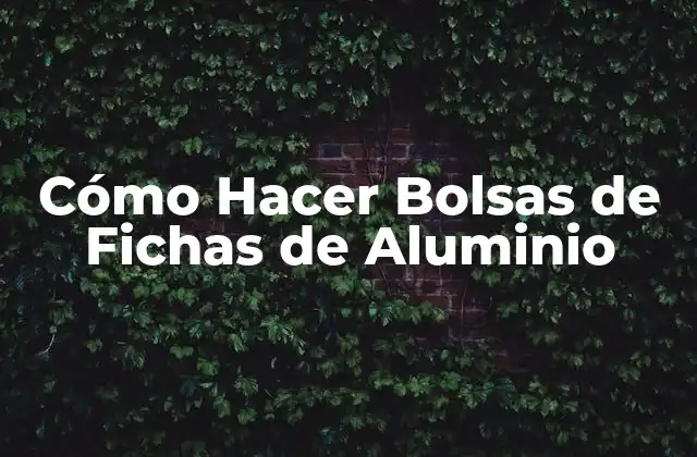 Cómo Hacer Bolsas de Fichas de Aluminio