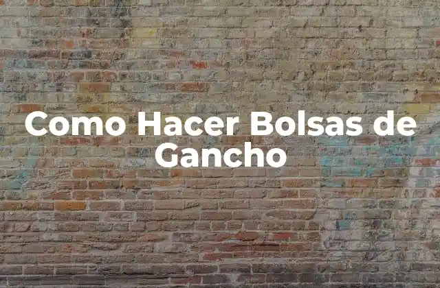 Como Hacer Bolsas de Gancho