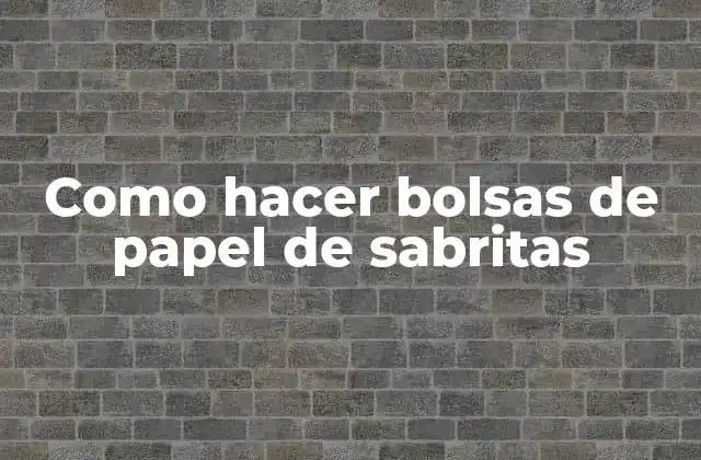 Como Hacer Bolsas de Papel de Sabritas