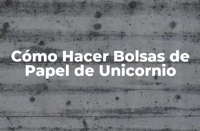 Cómo Hacer Bolsas de Papel de Unicornio