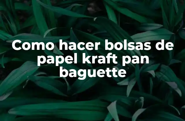 Como Hacer Bolsas de Papel Kraft Pan Baguette 2 ¿Qué son las bolsas de papel kraft para pan baguette?