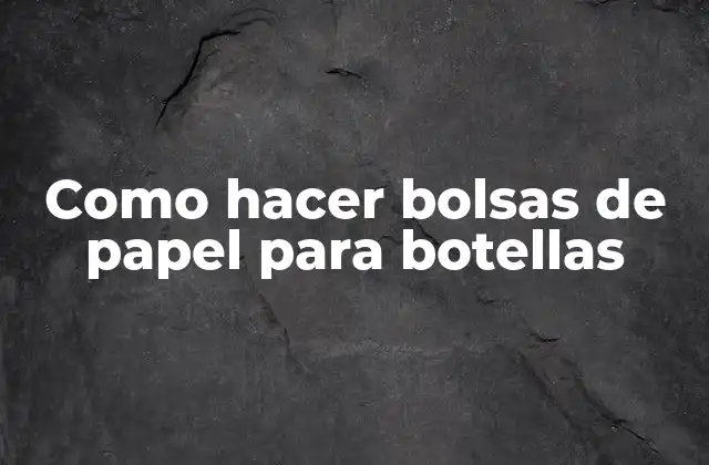 Como Hacer Bolsas de Papel para Botellas