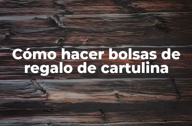 Cómo Hacer Bolsas de Regalo de Cartulina