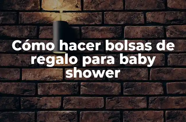 Cómo Hacer Bolsas de Regalo para Baby Shower