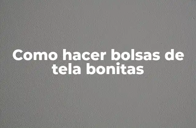 Como Hacer Bolsas de Tela Bonitas