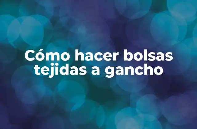 Cómo Hacer Bolsas Tejidas a Gancho