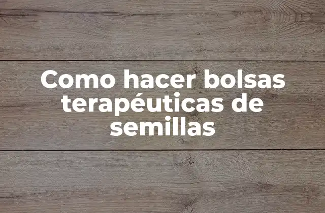 Como Hacer Bolsas Terapéuticas de Semillas