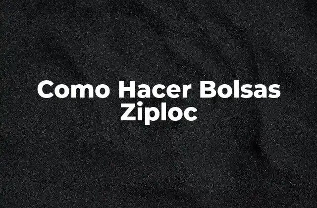 Como Hacer Bolsas Ziploc
