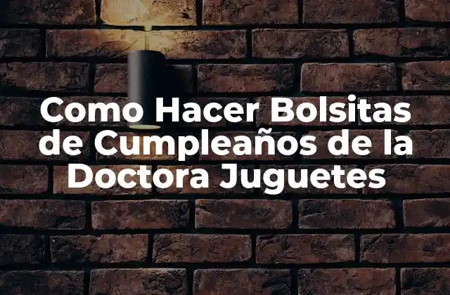 Como Hacer Bolsitas de Cumpleaños de la Doctora Juguetes