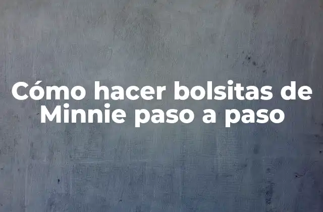 Cómo Hacer Bolsitas de Minnie Paso a Paso