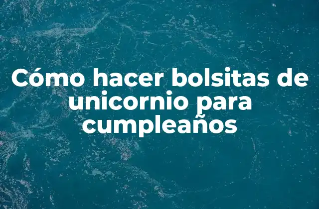 Cómo Hacer Bolsitas de Unicornio para Cumpleaños
