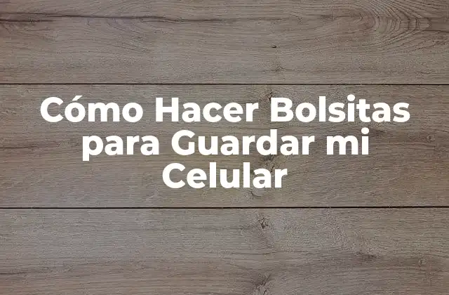 Cómo Hacer Bolsitas para Guardar Mi Celular