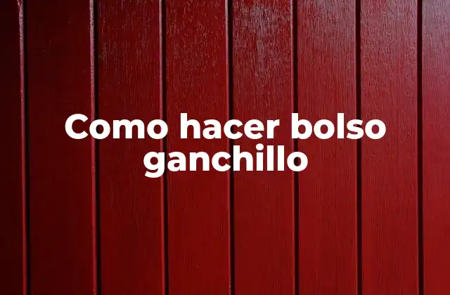 Como Hacer Bolso Ganchillo