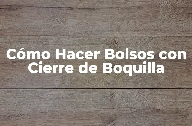 Cómo Hacer Bolsos con Cierre de Boquilla