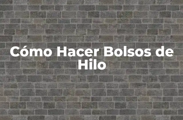 ¿Qué son Bolsos de Hilo?