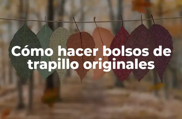 Cómo Hacer Bolsos de Trapillo Originales 2 Cómo hacer bolsos de trapillo originales: Concepto y beneficios