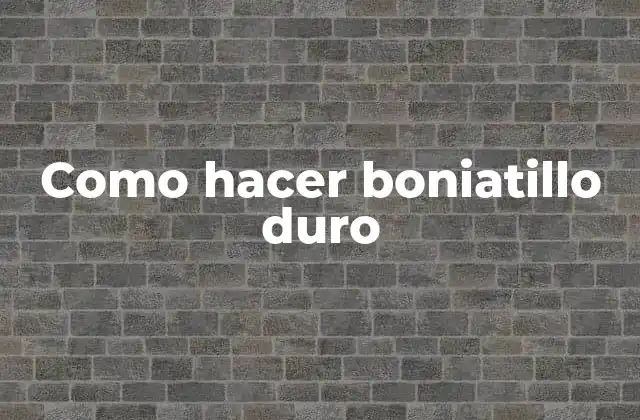 Como Hacer Boniatillo Duro