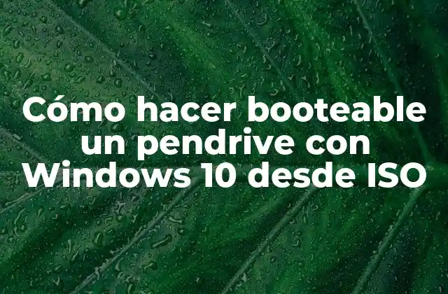 Cómo Hacer Booteable un Pendrive con Windows 10 desde Iso
