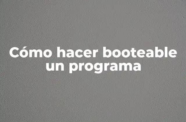 Cómo Hacer Booteable un Programa