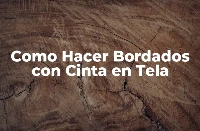 Como Hacer Bordados con Cinta en Tela