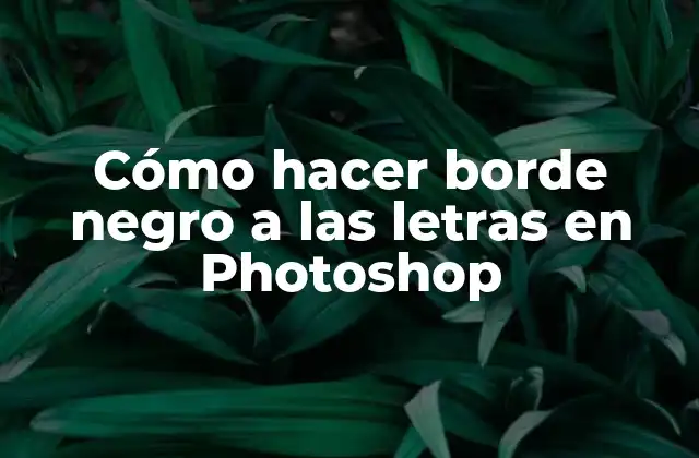 Cómo Hacer Borde Negro a las Letras en Photoshop
