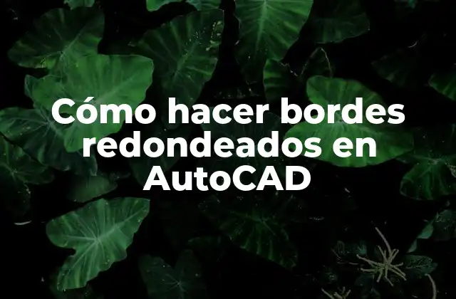 Cómo Hacer Bordes Redondeados en Autocad