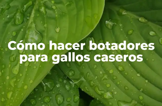 Cómo hacer botadores para gallos caseros