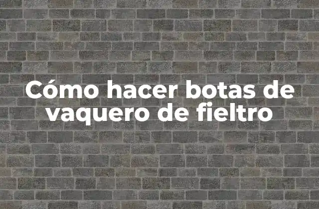 Cómo Hacer Botas de Vaquero de Fieltro