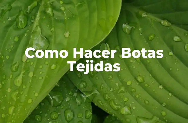 Como Hacer Botas Tejidas