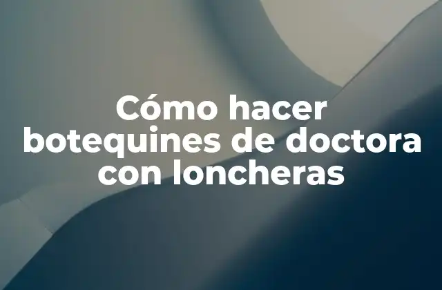 Cómo Hacer Botequines de Doctora con Loncheras