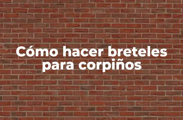 Cómo Hacer Breteles para Corpiños
