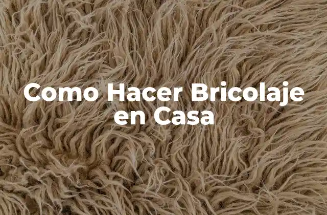 Como Hacer Bricolaje en Casa