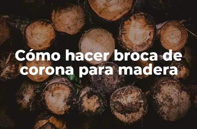 ¿Qué es una broca de corona para madera y para qué sirve?