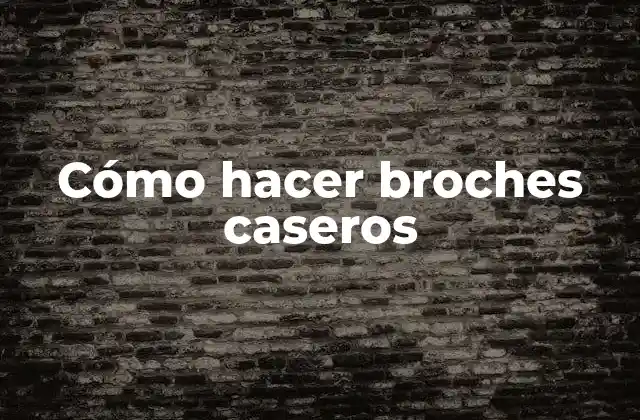 Cómo Hacer Broches Caseros