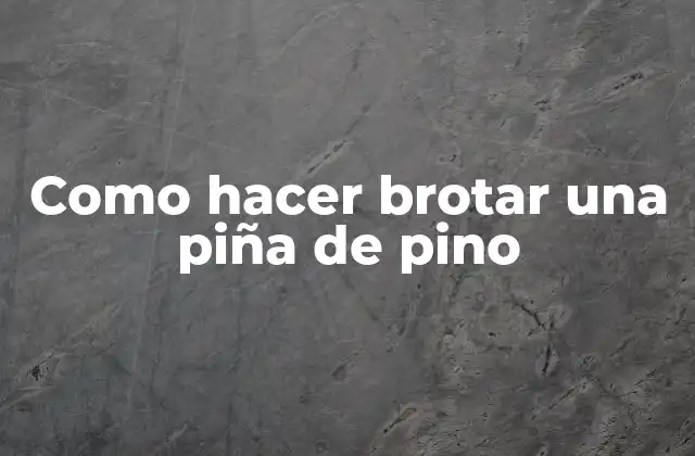 Como Hacer Brotar una Piña de Pino