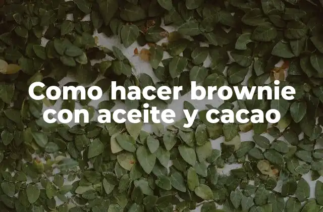 Como Hacer Brownie con Aceite y Cacao