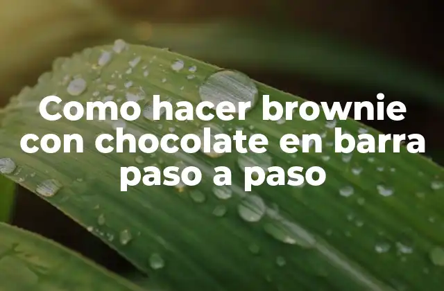 Como Hacer Brownie con Chocolate en Barra Paso a Paso 2 Brownie con chocolate en barra