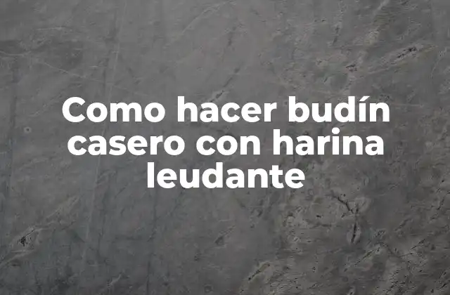 Como Hacer Budín Casero con Harina Leudante