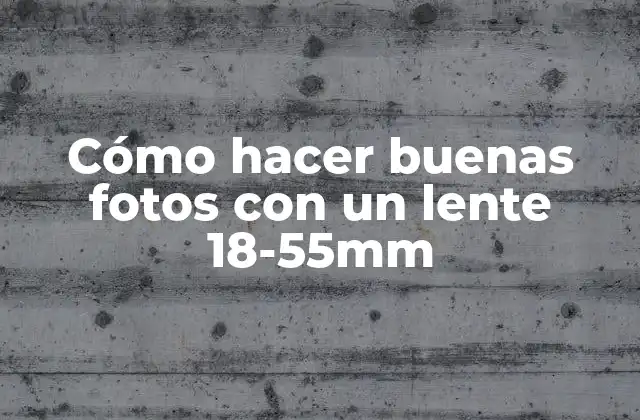 Cómo Hacer Buenas Fotos con un Lente 18-55mm