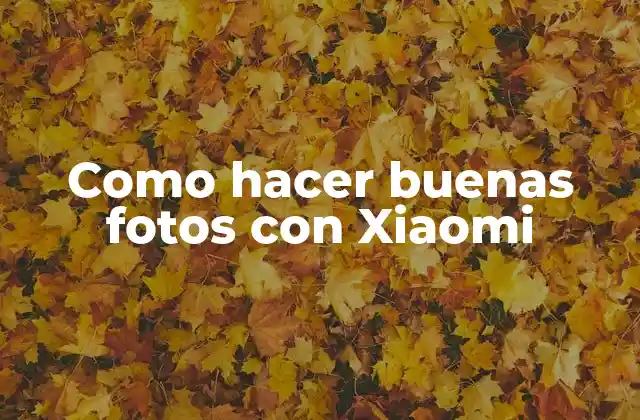 Como Hacer Buenas Fotos con Xiaomi